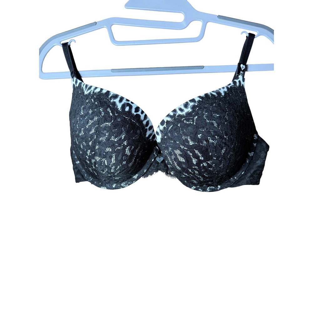 Blackheart Killer‎ Extreme Push Up Bra Women 38C Black NWT Lace Leopard Goth